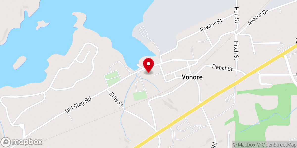 Map showing location of Vonore Heritage Museum