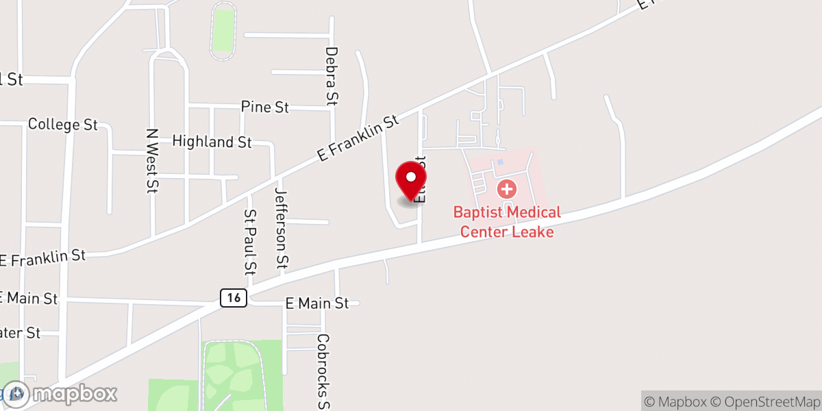 Map showing location of Trinity Baptist Church
