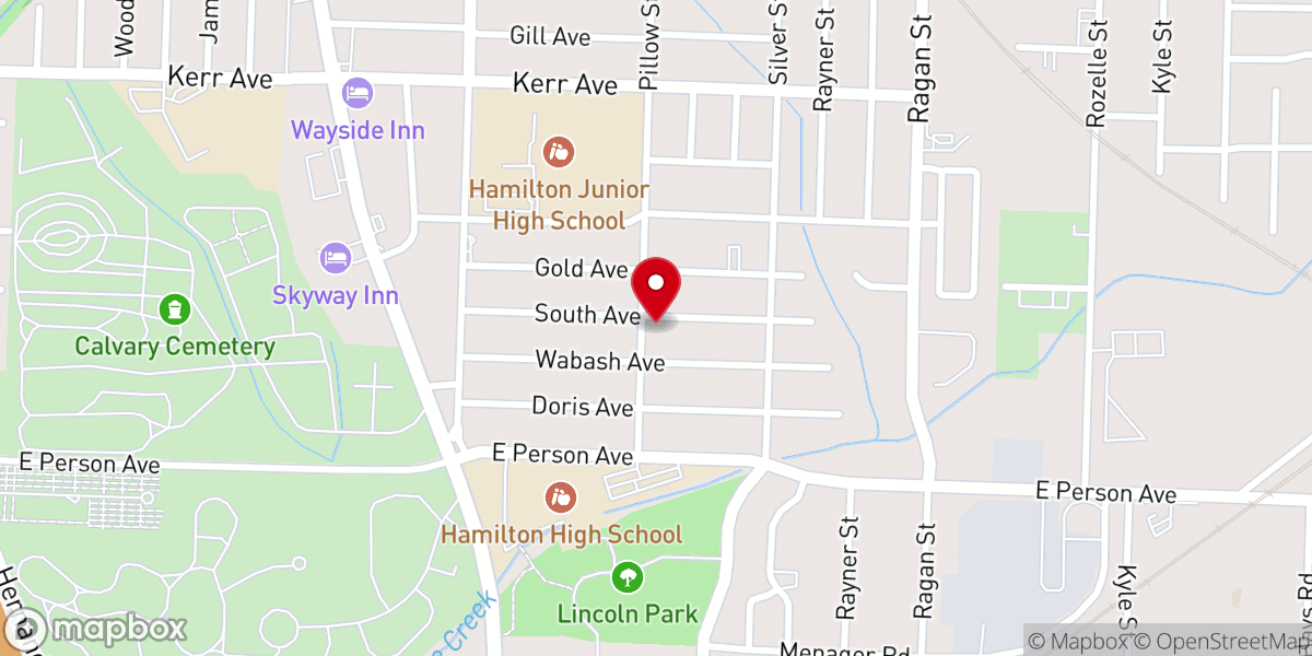Map showing location of Pillow Street Christian Methodist Episcopal Church