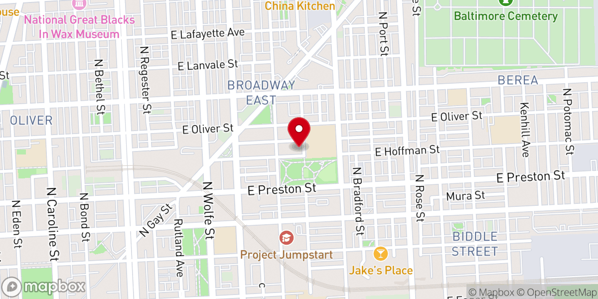 Map showing location of Trinity African Methodist Episcopal Church