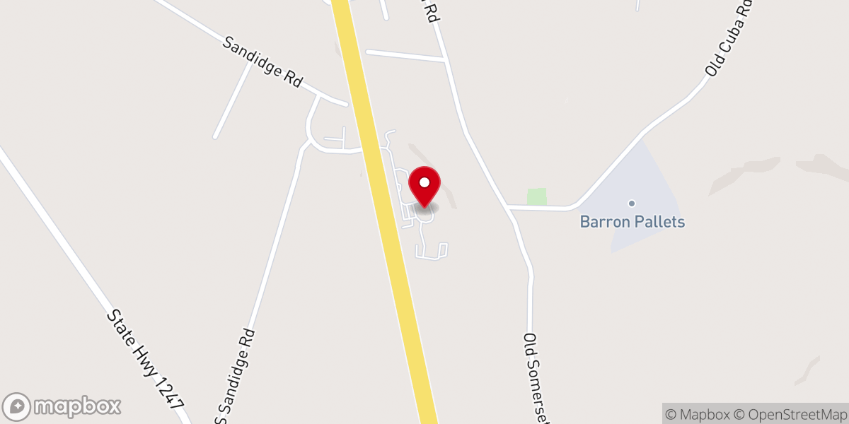 Map showing location of Eubank Baptist Church