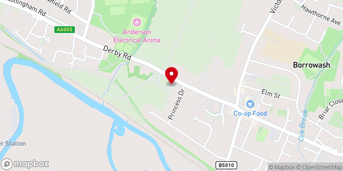 Map showing location of St Hugh's Catholic Church