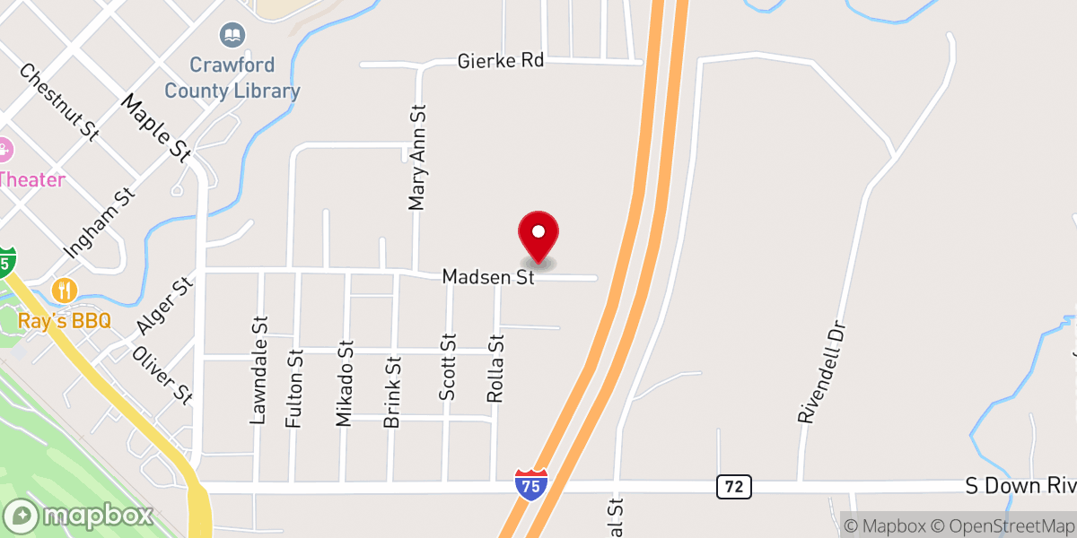Map showing location of Pines Baptist Association