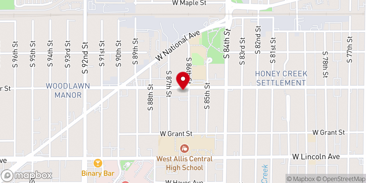 Map showing location of Mount Hope Lutheran Church