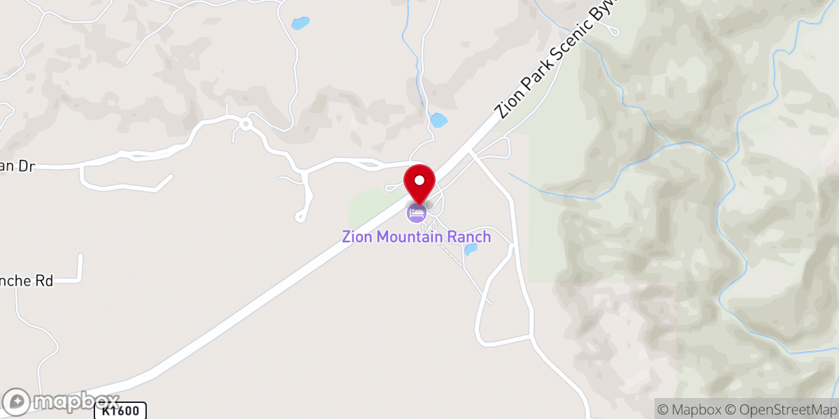 Map showing location of Zion Mountain Ranch