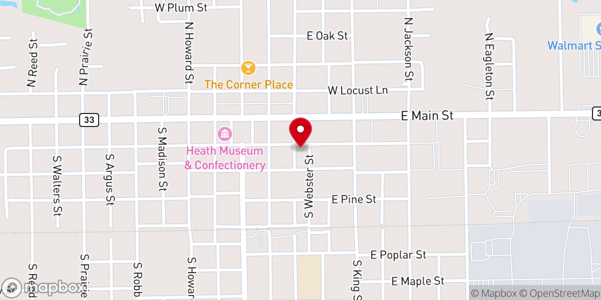 Map showing location of Saint Elizabeth Catholic Church, Robinson