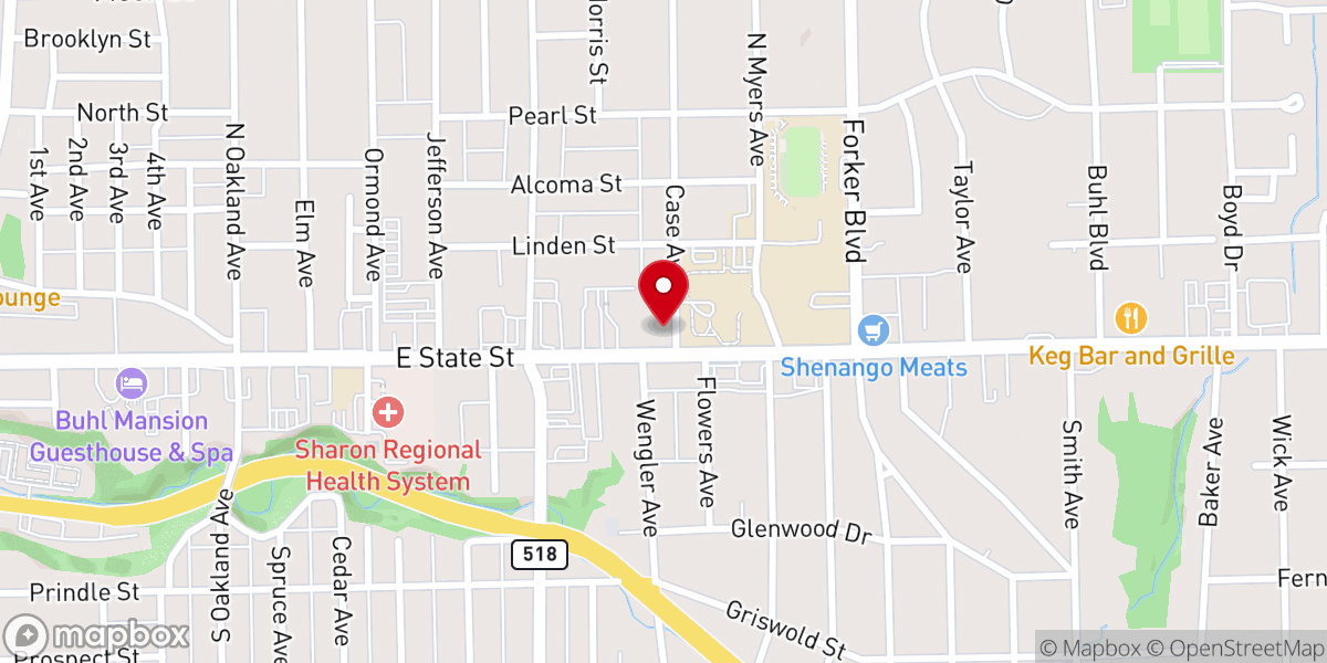 Map showing location of St Joseph Catholic Church