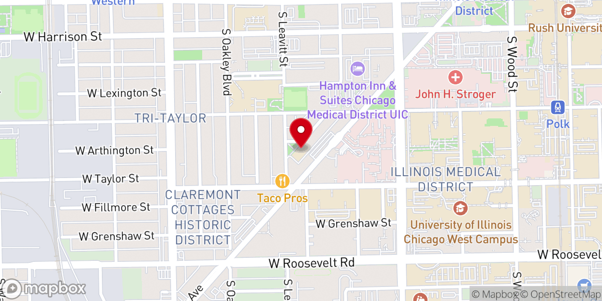Map showing location of Hope of God Church Chicago