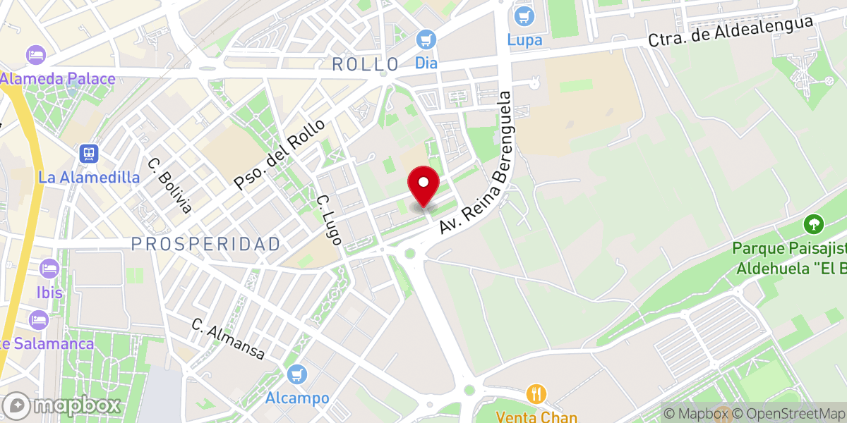 Map showing location of Parroquia de San Francisco y Santa Clara