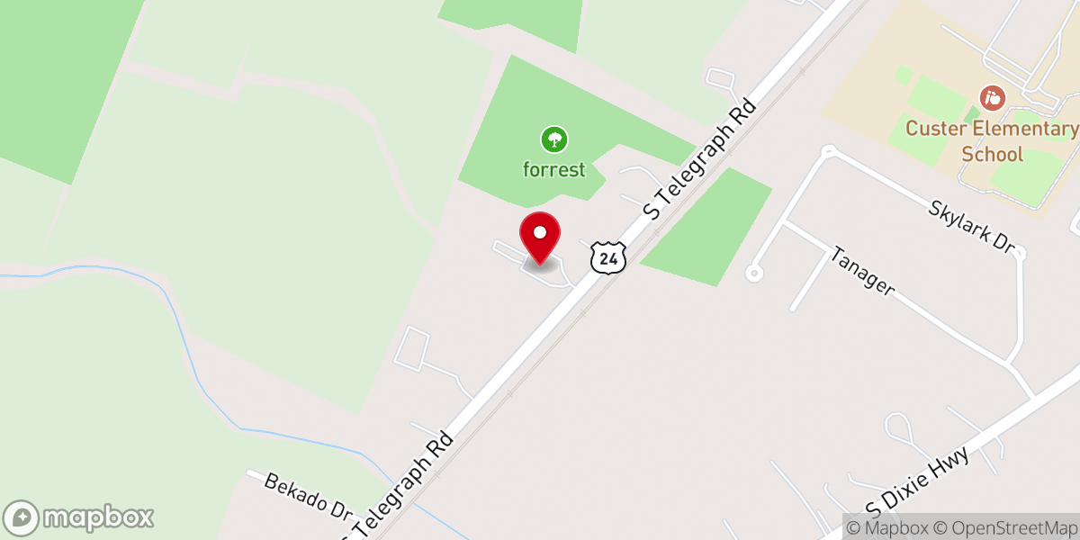 Map showing location of Bible Fellowship Church