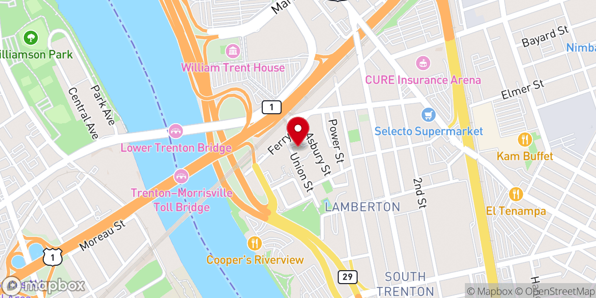 Map showing location of New Salem Baptist Church