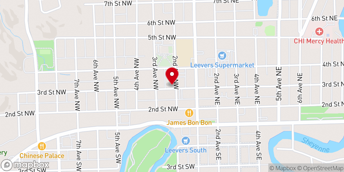 Map showing location of St Paul's Evangelical Lutheran Church