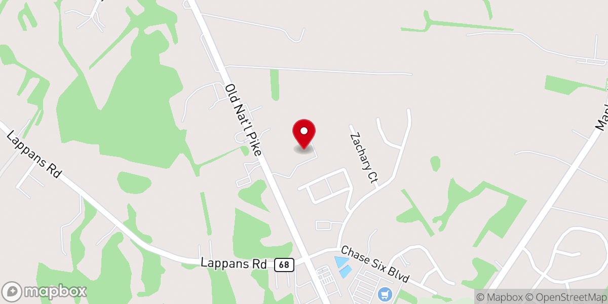 Map showing location of Boonsboro Family Worship Center