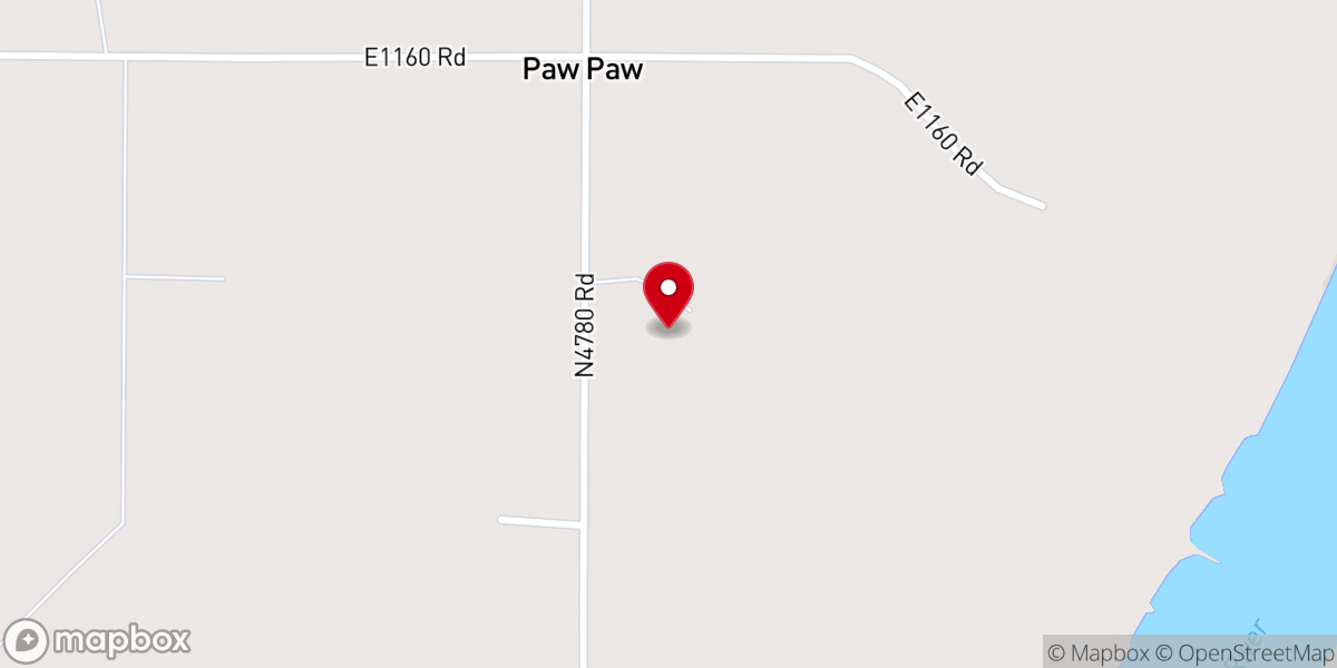 Map showing location of Paw Paw Chapel