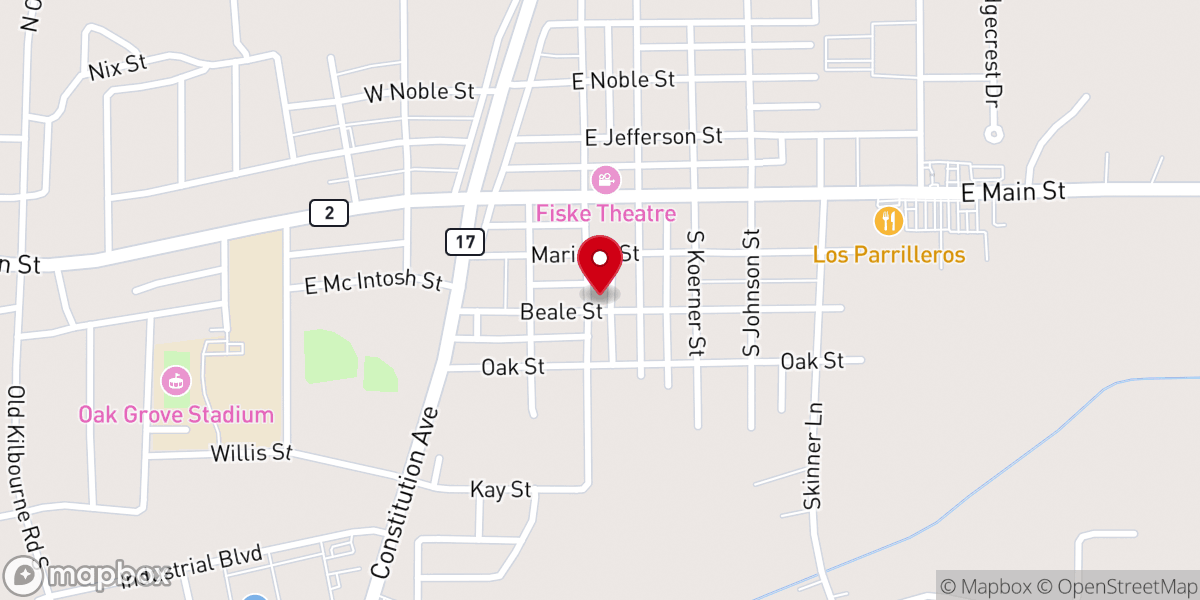 Map showing location of First Church of God Office