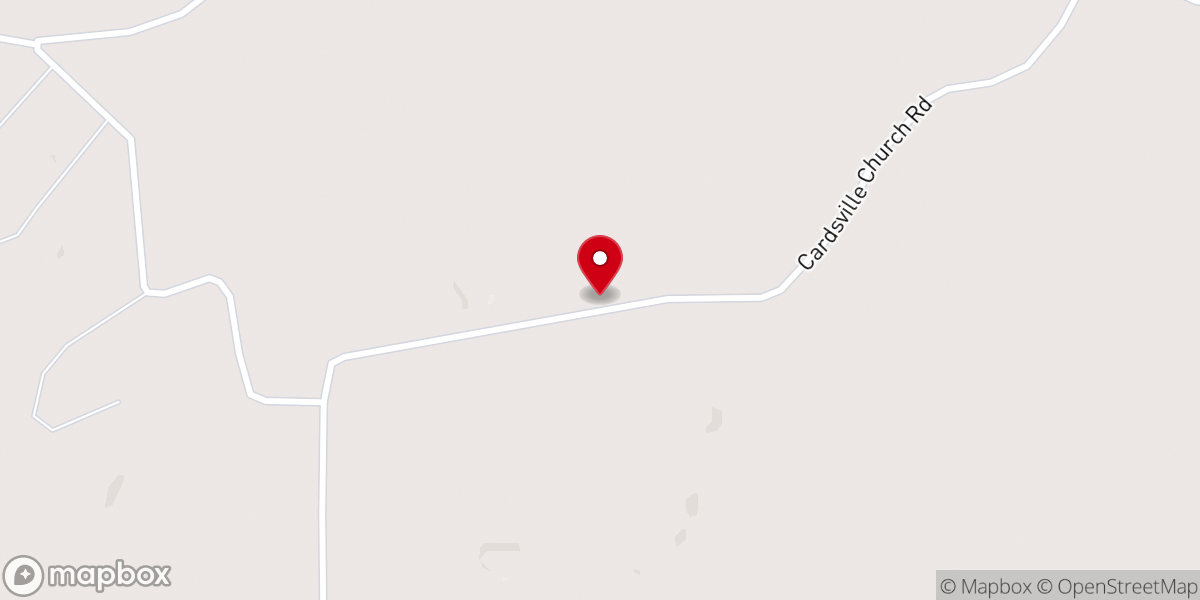 Map showing location of Cardsville Baptist Church