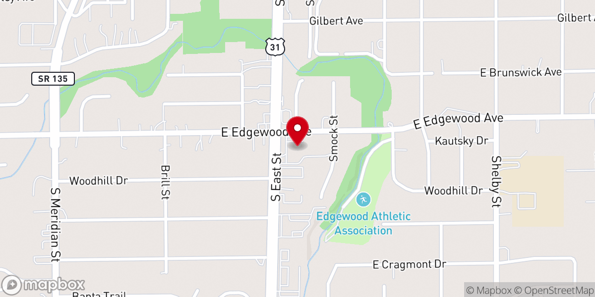 Map showing location of St. Mark Catholic Church
