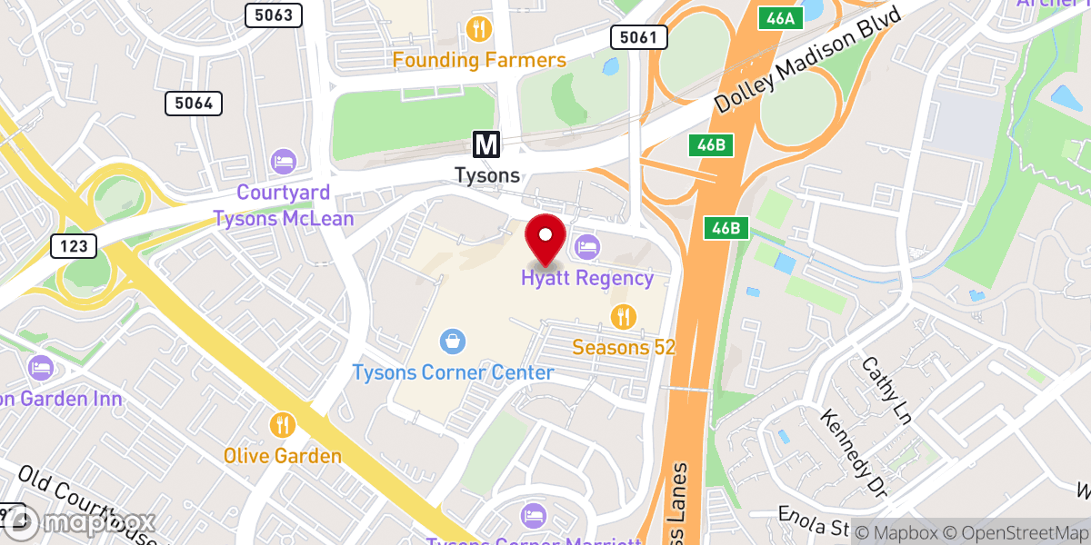 Map showing location of Apple Tysons Corner