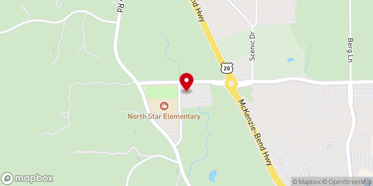 Map showing location of Calvary Chapel Bend