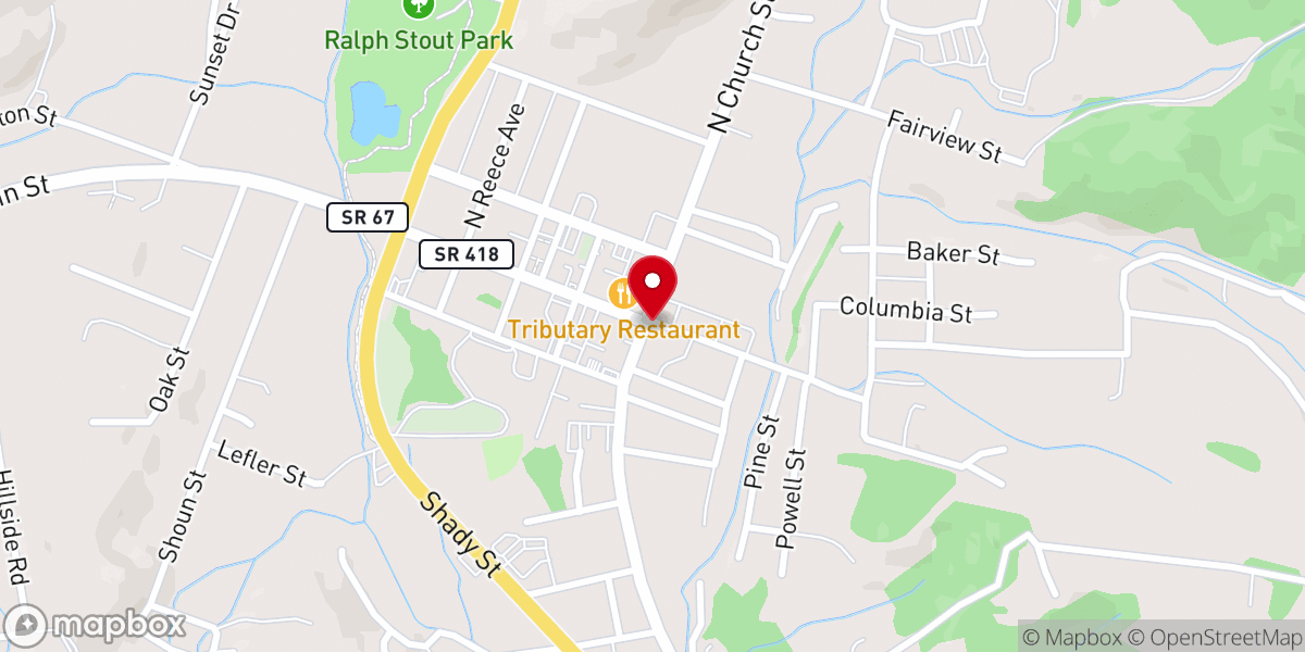 Map showing location of Mountain City antiques and collectibles