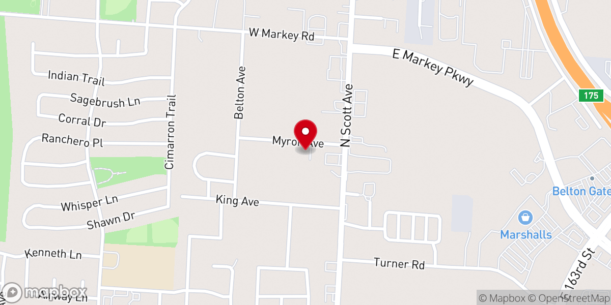 Map showing location of Belton Church of Christ