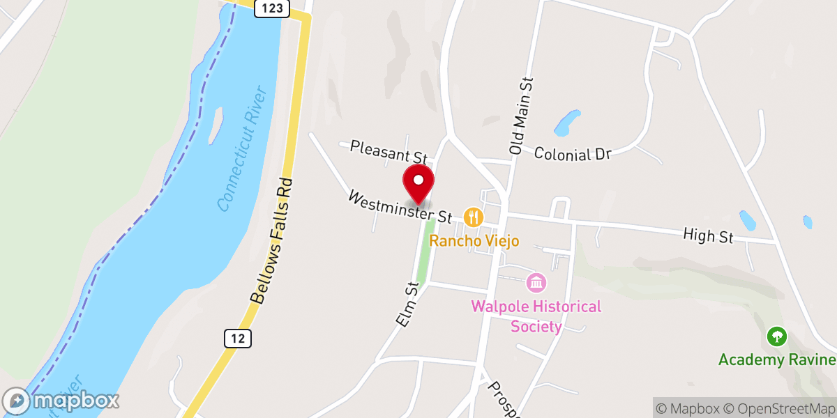 Map showing location of St. John's Episcopal Church