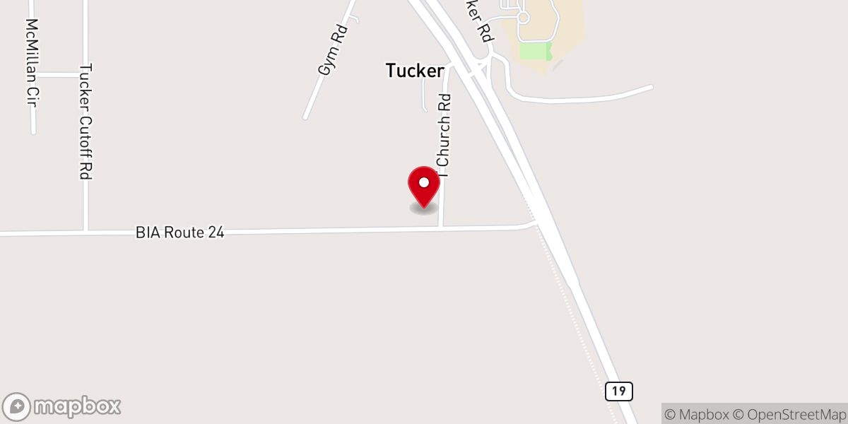 Map showing location of Holy Rosary Indian Mission Church