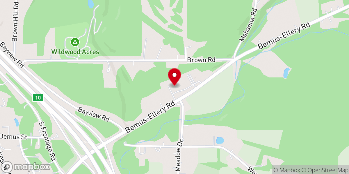 Map showing location of Bemus Point Methodist Church