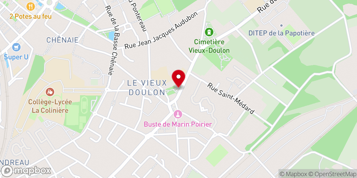 Map showing location of Église Saint Médard