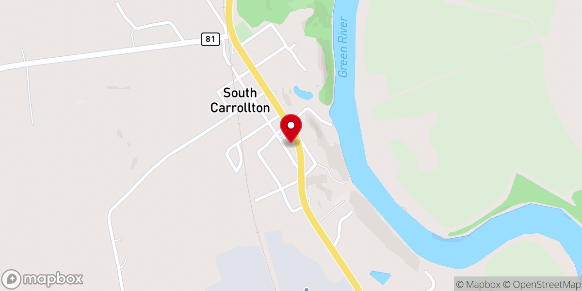 Map showing location of South Carrollton Missionary Baptist Church