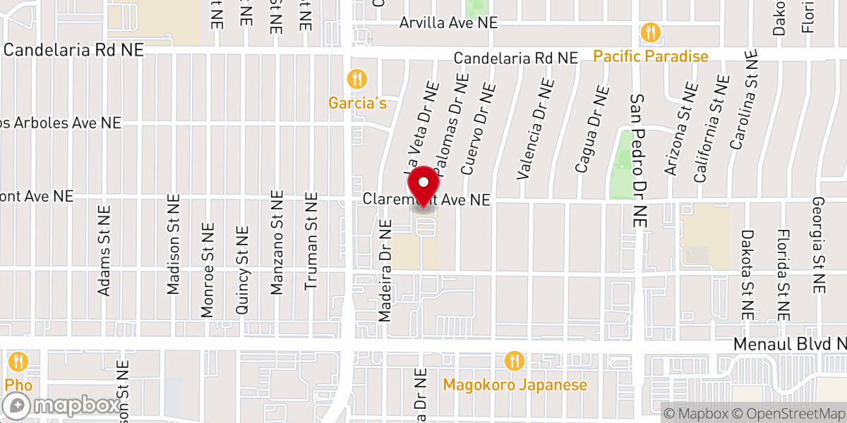 Map showing location of Queen of Heaven Catholic Church