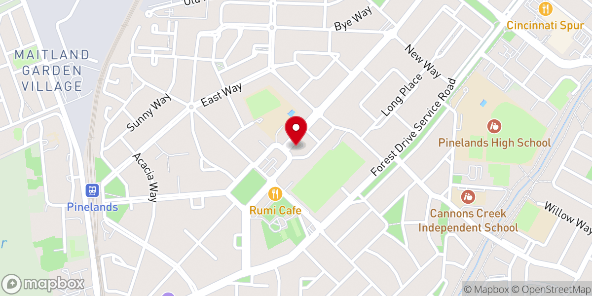 Map showing location of Pinelands Methodist Church