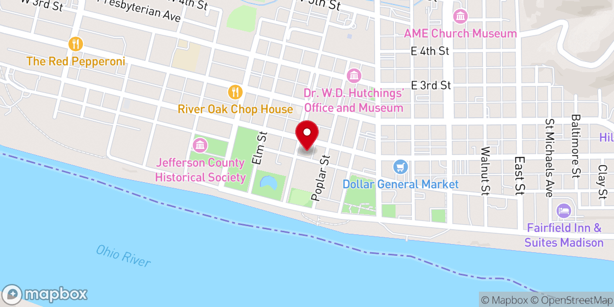 Map showing location of Madison Presbyterian Church