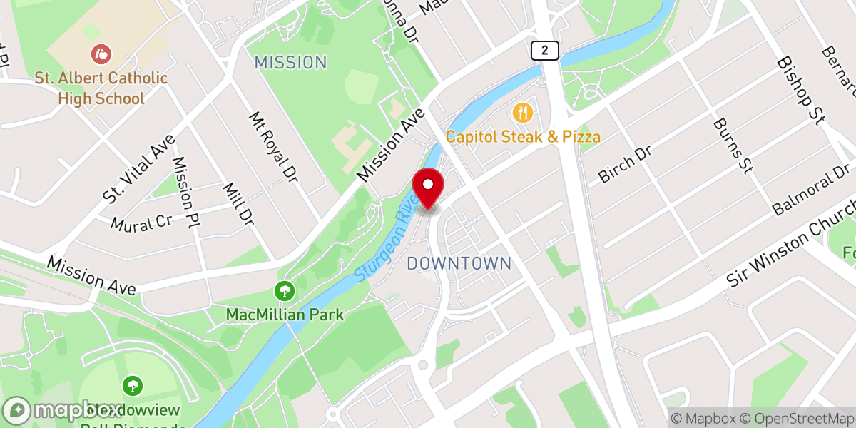 Map showing location of St Albert Cenotaph
