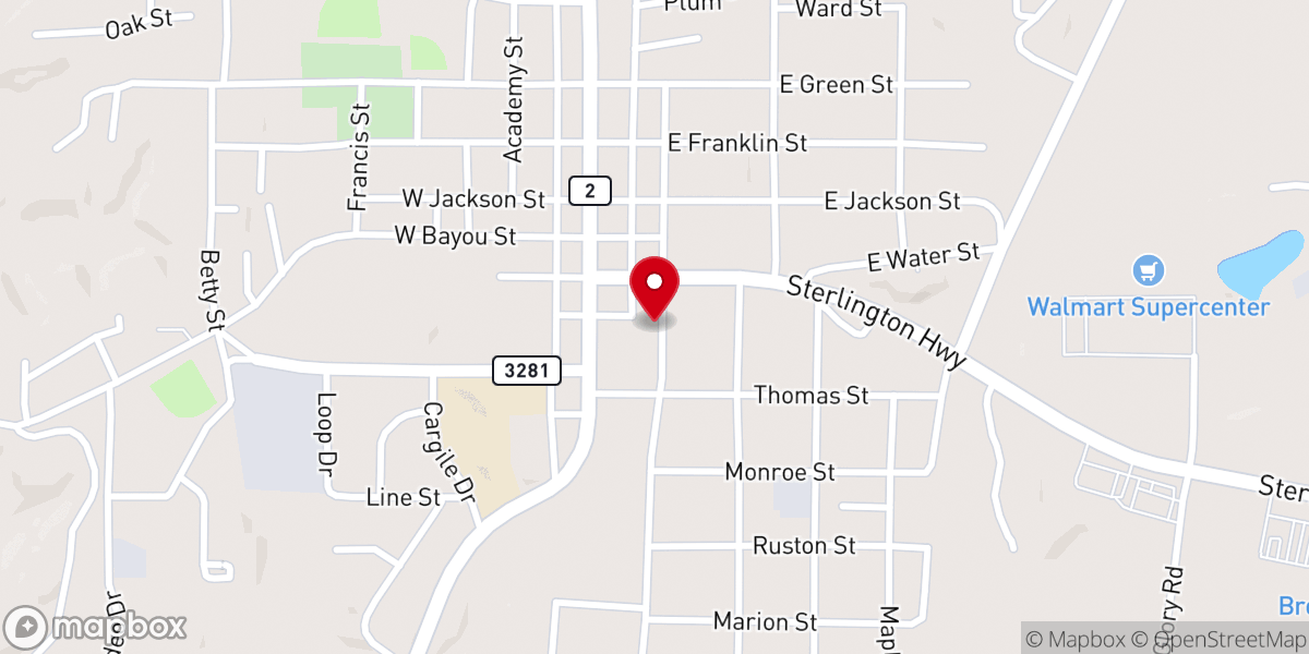 Map showing location of Farmerville Police Department