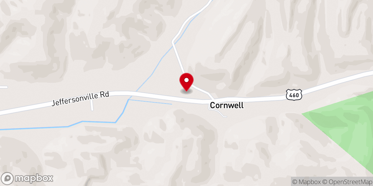 Map showing location of Cornwell Christian Church