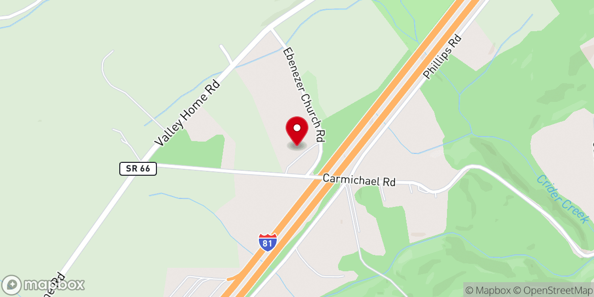 Map showing location of Harvest Outreach Church