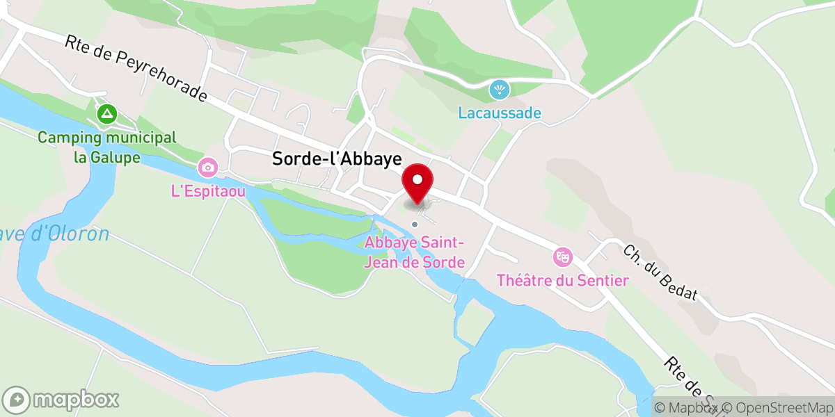 Map showing location of Abbaye de Sorde