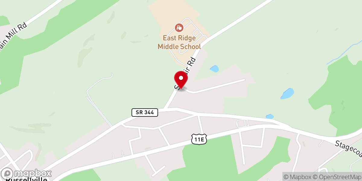 Map showing location of New Life Primitive Baptist Church