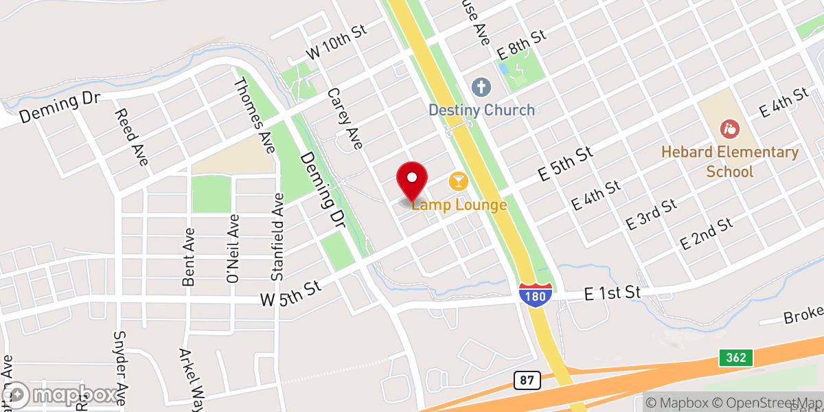 Map showing location of Restoration Fellowship INT'L Church Assemblies of God