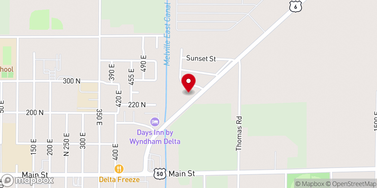 Map showing location of Great Basin Church of Christ