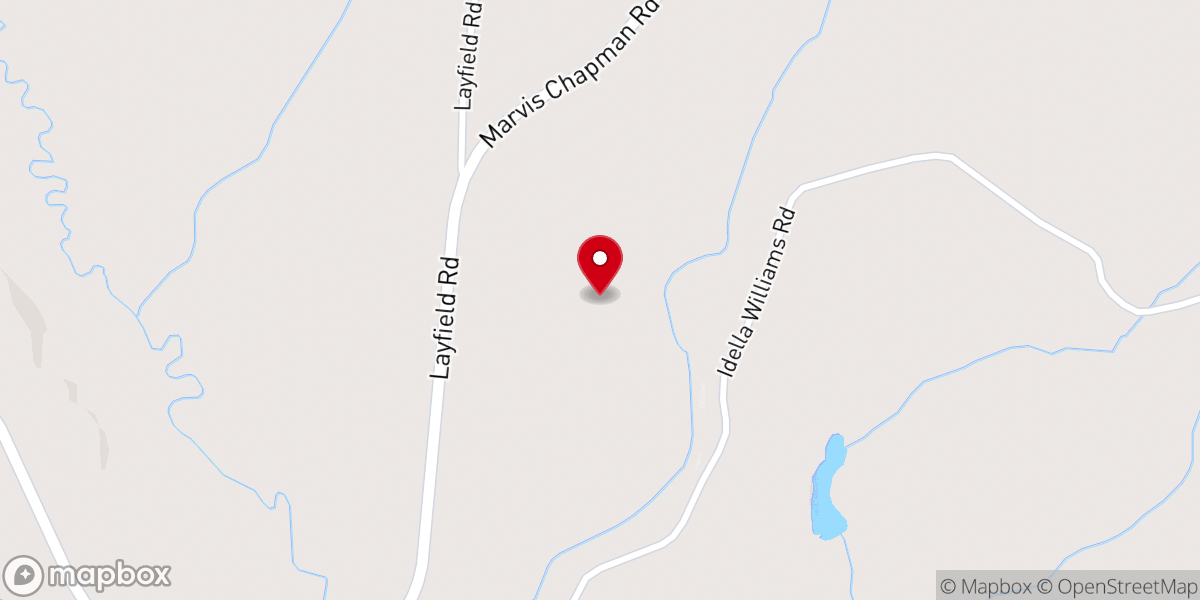 Map showing location of Shady Grove Baptist Church