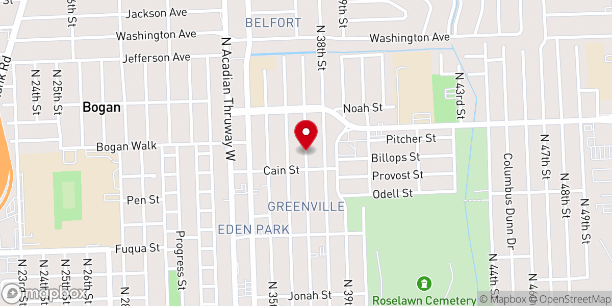 Map showing location of True Love Baptist Church