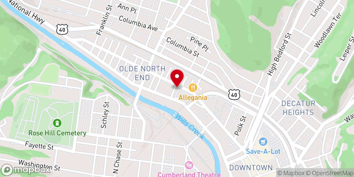 Map showing location of Trinity Evangelical Lutheran Church