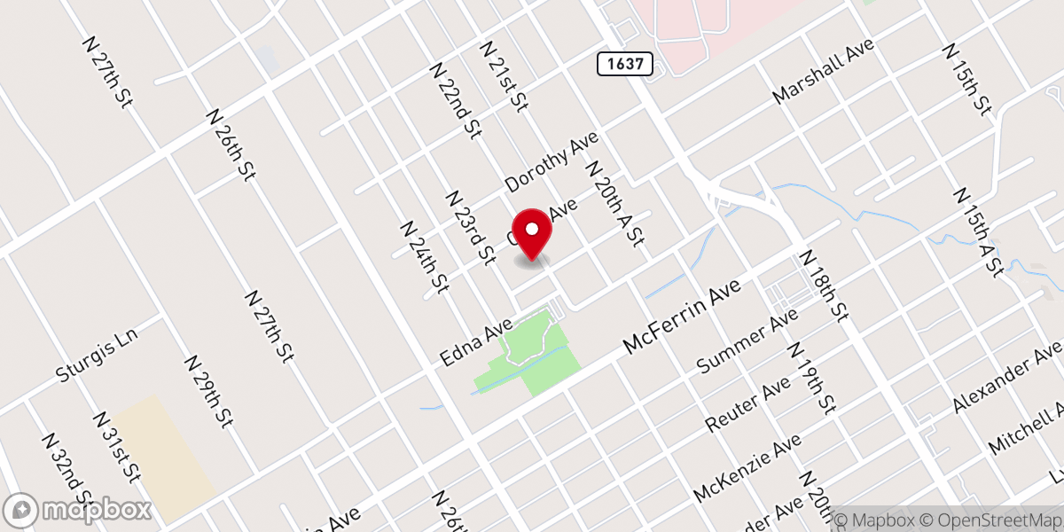 Map showing location of First Baptist Church N.B.C.