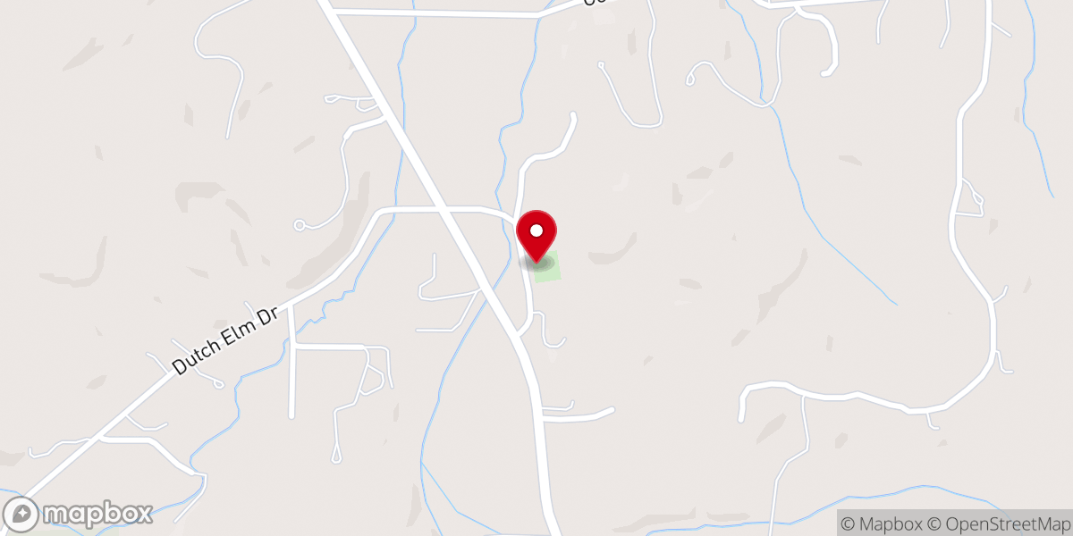 Map showing location of Beef Branch Church