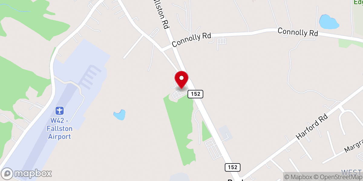 Map showing location of Fallston Presbyterian Church