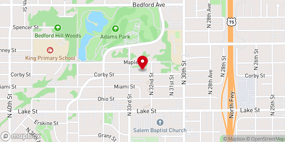 Map showing location of Friends of Christ Evangelical Church