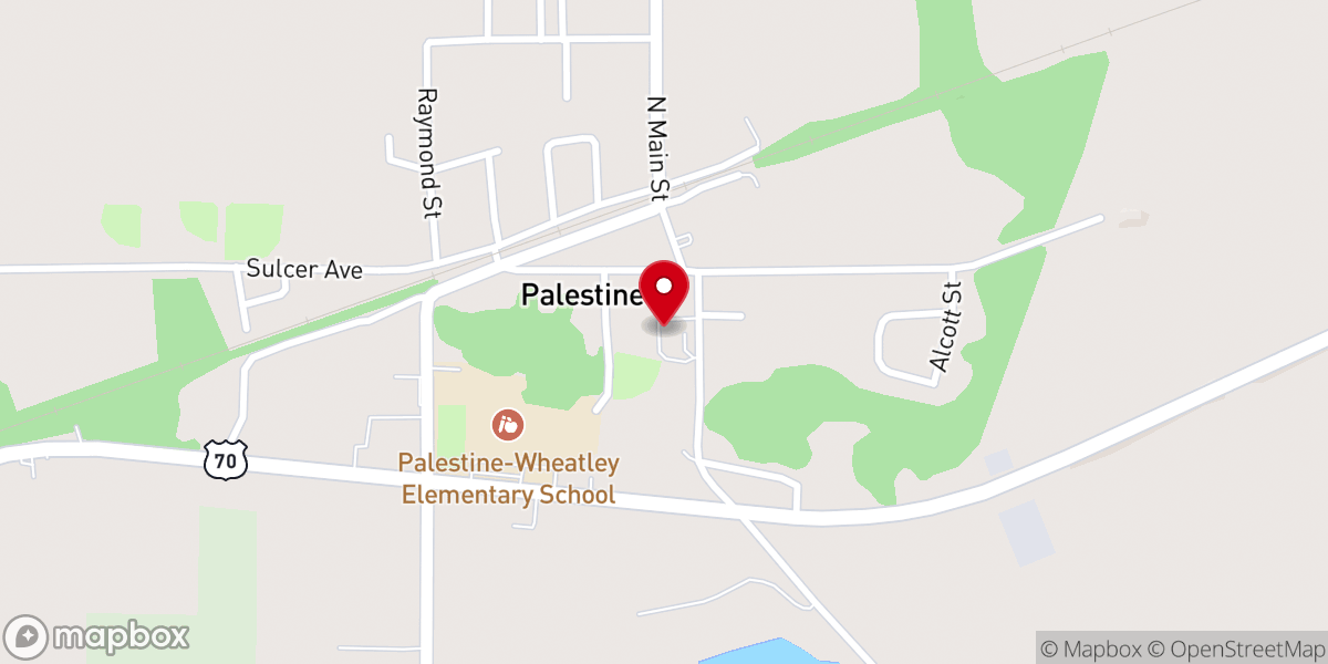 Map showing location of Cumberland Presbyterian Church