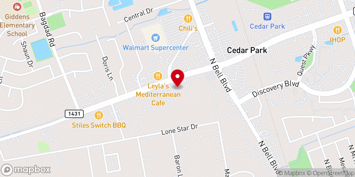 Map showing location of Austin Alive Church
